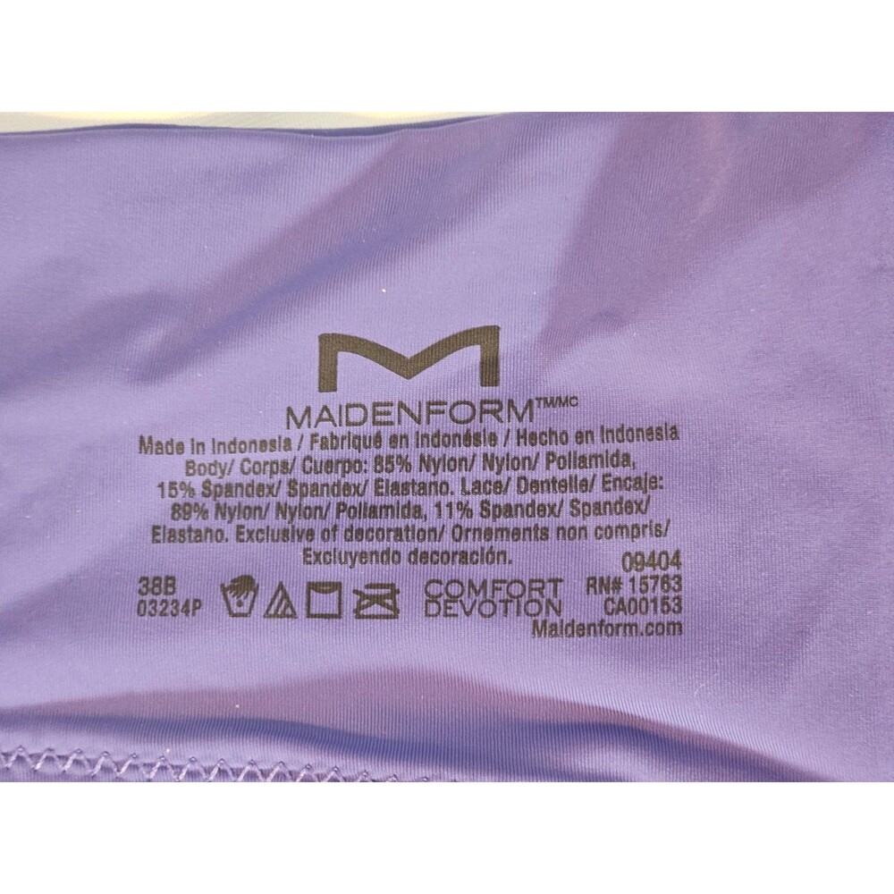 Maidenform Underwire T Shirt Bra 38B Comfort Devotion SmartZone Cups J Hook - Picture 7 of 9